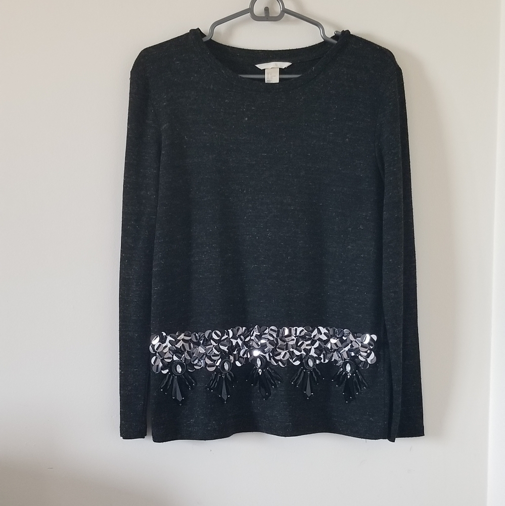 H&M sequin beaded embellished sweater